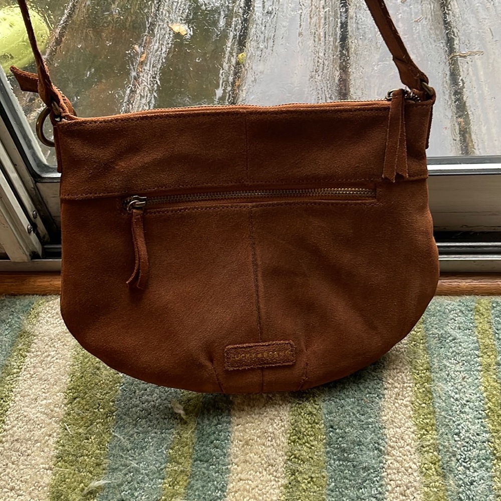 Lucky Brand Carmen Burnt Orange Suede Tassel Crossbody Handbag